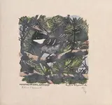 Robert Hainard, Mésange noire, 1983, bois gravé couleur