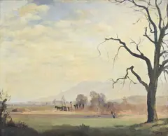 Émile Bressler, Paysage, huile sur toile
