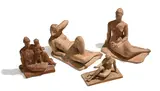 Pierre Blanc, Femmes assises, suite de 4 sculptures en terre cuite