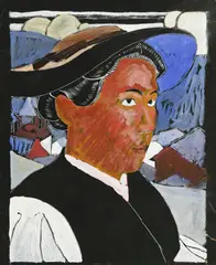Edmond Bille, Paysanne, gouache sur papier