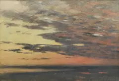 Arthur Severn, Coucher de soleil, aquarelle sur papier