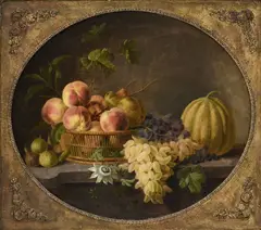 Nature morte aux fruits by Joseph-Laurent Malaine, 1787, huile sur toile, sold Jun 2024