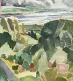 Charles Dufresne, Paysage du midi, huile sur papier marouflée sur toile