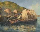 Arturo Pacheco Altamirano, Scène de port, 1950, huile sur toile