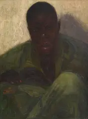 János Pirk, Portrait d'un homme, huile sur panneau