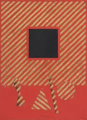 Sans titre by Lucio Del Pezzo, 1965, technique mixte et collages sur panneau, sold Jun 2024