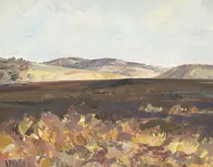 Ricardo Macarrón, Paysage, 1974, huile sur panneau