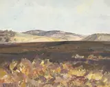 Ricardo Macarrón, Paysage, 1974, huile sur panneau