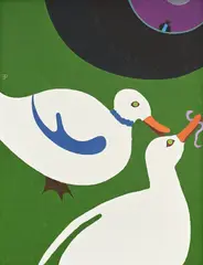 Emanuel Proweller, Canards, 1973, huile sur toile