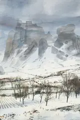 Michel Ciry, Les météores, 1973, aquarelle sur papier