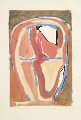 Bram van Velde, Composition Rouge, 1970, lithographie en couleurs
