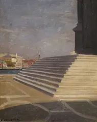 Félix Vallotton, Venise, les degrés de la Salute, c. 1902, huile sur toile marouflée sur carton