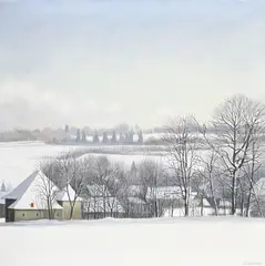 Claude Sauthier, Le Soujet enneigé, huile sur toile
