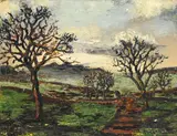 André Evard, Paysage, huile sur isorel