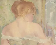 Gustave François, Jeune femme de dos, huile sur toile