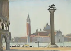 Maurice Barraud, Vue de Venise, huile sur toile