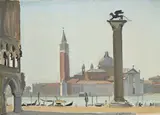 Maurice Barraud, Vue de Venise, huile sur toile