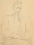 René Victor Auberjonois, Portrait de Ramuz, 1918, crayon de graphite sur papier