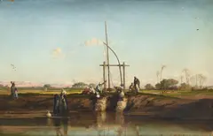 Étienne Billet, Le Caire, huile sur panneau