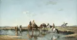 Étienne Billet, Cavaliers et méharistes, huile sur panneau