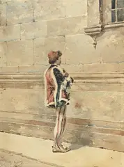 Jose Echena, Jeune page, aquarelle sur papier