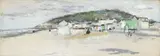 Paul-Elie Gernez, Paysage de plage en Normandie, pastel sur papier