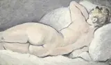 Nadia Benois, Nu de dos, huile sur isorel