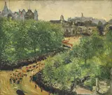 Nadia Benois, Parc arboré, huile sur toile