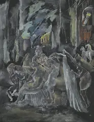 Jules Pascin, David et Bethsabée, 1924, gouache sur papier