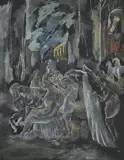 Jules Pascin, David et Bethsabée, 1924, gouache sur papier