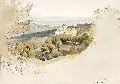 Friedrich Preller der Jüngere, Ariccia, 1882, Aquarell und braune Tusche