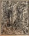 Peter August Böckstiegel, Westfälischer Bauernhof. Herbst, 1937, Holzschnitt (Handdruck) auf dünnem Japanpapier