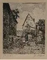 Adolf Hinzpeter, Auf einer Dorfstraße. 1. H. 20. Jh, Radierung und Aquatinta