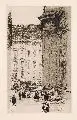 Walter Zeising, Markt an der Kreuzkirche in Dresden, 1905, Radierung