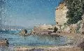 Albert Hertel, Italienische Landschaft, 1865, Öl auf Leinwand, auf Malpappe aufgezogen