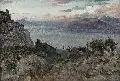 Albert Hertel, Mediterrane Küstenlandschaft, Wohl 1860, Öl auf Leinwand