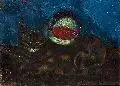 Pol Cassel, Katze mit Ball, 1933, Öl auf Leinwand