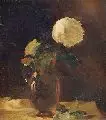 Arno Drescher, Blumenstilleben mit gelber Rose, 1944, Öl auf Hartfaser