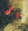 Arno Drescher, Blumenstilleben mit Pfingstrosen, 1948, Öl auf Leinwand