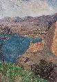 Guido Paul Richter, Italienische Küstenlandschaft, 1930, Öl auf Sperrholz
