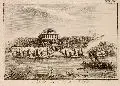 Carl Gottfried Nestler, Ansicht des Übigauer Schloßes, 1779, Kupferstich