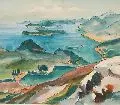 Kurt Erich Schäfer, Ragüsa, Wohl 1921, Federzeichnung in Tusche und Aquarell über Blei