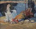 Rudolf Schramm-Zittau, Hahn und Truthahn, Öl auf Leinwand