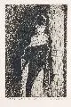 François-Frédéric Chevalier, Junge Frau, Radierung auf chamoisfarbenem Papier nach Félicien Rops