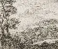 Karel Dujardin, Berglandschaft mit Kühen, 1653, Radierung auf chamoisfarbenem Papier