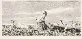 Max Klinger, Verfolgter Centaur, 1881, Aquatintaradierung auf China, aufgewalzt auf Papier