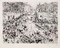 Paul Paeschke, Potsdamer Platz, Berlin, Radierung und Roulette