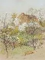 Adolf Noether, Kotzschweg, 1922, Aquarellierte Bleistiftzeichnung