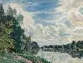 Robert Kämmerer, Havellandschaft, 1922, Tempera auf Malpappe