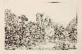 Ludwig Richter, Die Ruine und Kirche von Tharandt, 1820, Radierung aus dem Zyklus "70 Malerische An- und Aussichten der Umgegend von Dresden"